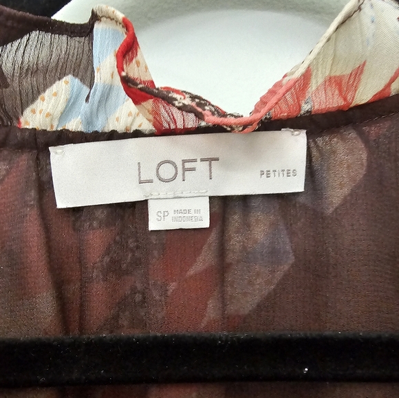 Loft sheer geo print blouse small - Picture 2 of 4